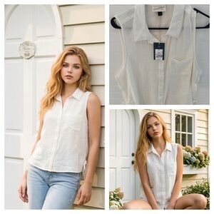 Universal Thread Cream Sleeveless Blouse